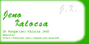 jeno kalocsa business card