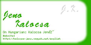 jeno kalocsa business card